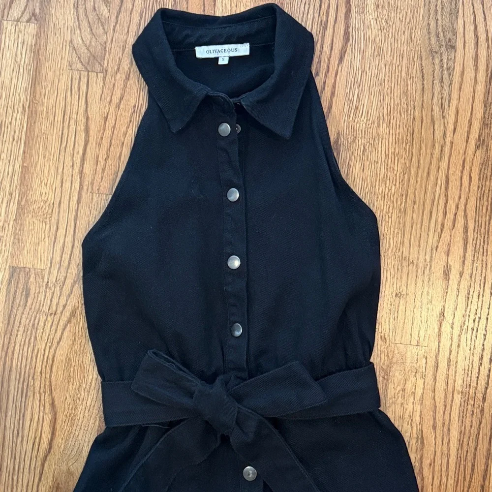 Olivaceous Black Denim Tiered Dress, small - Picture 2 of 2